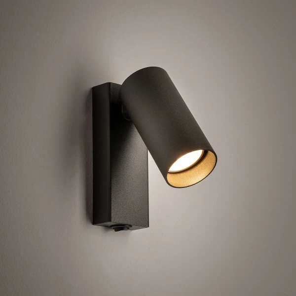 Metalowa lampa ścienna FOURTY 11766 regulowana tuba jedwabisty grafit
