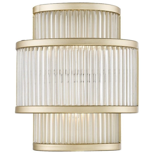 Lampa ścienna SERGIO W0528-02B-V6AC klasyczna szklany kinkiet złoty