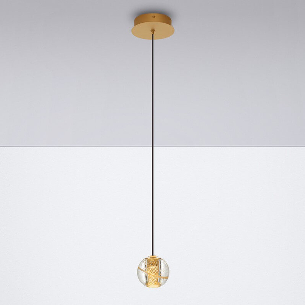 Lampa wisząca nad wyspę CUYO LE44210 LED 4W 3000K bańka złota przezroczysta