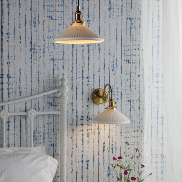 Wisząca lampa ceramiczna Hadano HAD0140-10 mosiądz biały