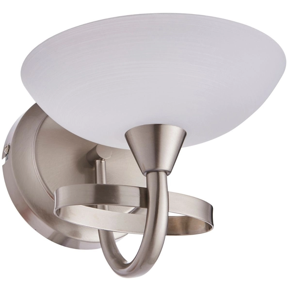 Lampa ścienna CAGNEY-1WBSC Endon retro szklana satynowy chrom biała