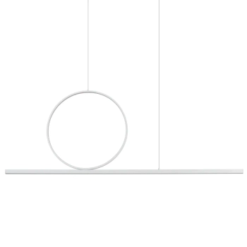 Podłużna lampa wisząca LINEO 11885 LED 39W 3000K ring biały