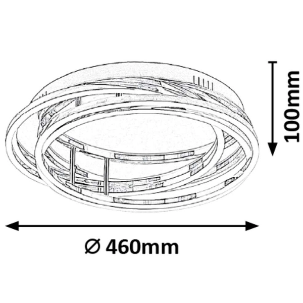 LAMPA sufitowa SELENA 2183 Rabalux okrągła OPRAWA metalowy plafon LED 40W 4000K pierścienie rings chrom