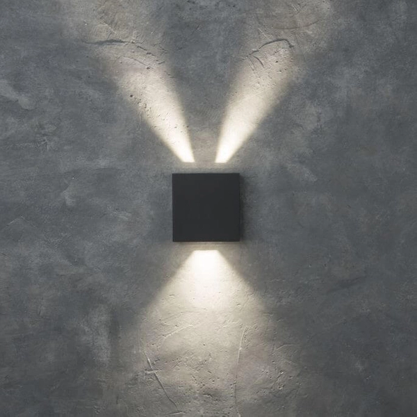 Elewacyjna LAMPA zewnętrzna GEMINI BEAMS 5104005118 Lutec metalowa OPRAWA kinkiet LED 10W 4000K kwadratowy IP54 szary