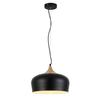 Loftowa lampa wisząca Parma metalowa do holu czarna drewno