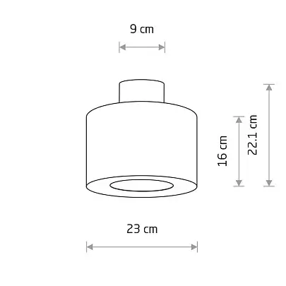 Okrągły plafon do salonu AMARELA 11657 tuba czarny