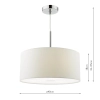 Lampa wisząca RONDA biała tkaninowa metalowa abażur nowoczesna 3xE27 do salonu RON102