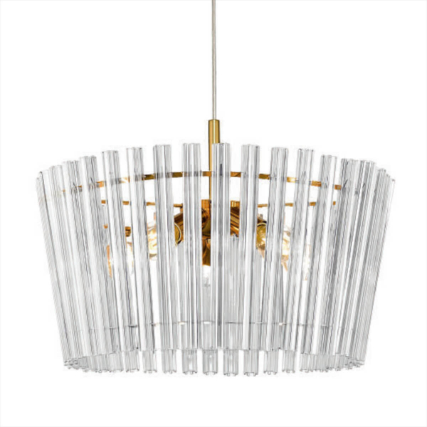 Wisząca lampa Bach P0547-05H-F9AC Zumaline szklana przezroczysty złoty