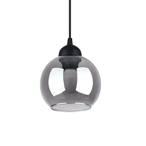Industrialna lampa wisząca ALINO SL.1141 szklana kula czarna przydymiona