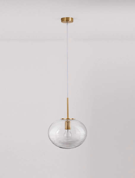 Kulista lampa wisząca Haina nad stół złota przezroczysta