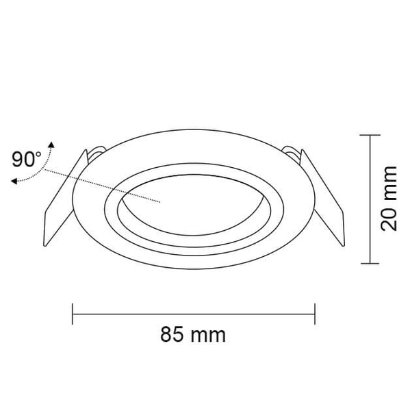 Oczko LAMPA sufitowa TOKIO 3329 Shilo podtynkowa OPRAWA metalowy wpust ruchomy okrągły czarny