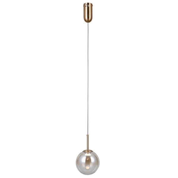 Wisząca lampa kula Velada PND-34381-1-HBR LED 5W 3000K złoty bursztynowy