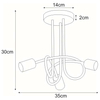 LAMPA sufitowa Deze K-3620 Kaja metalowa OPRAWA loftowy plafon pręty sticks czarne