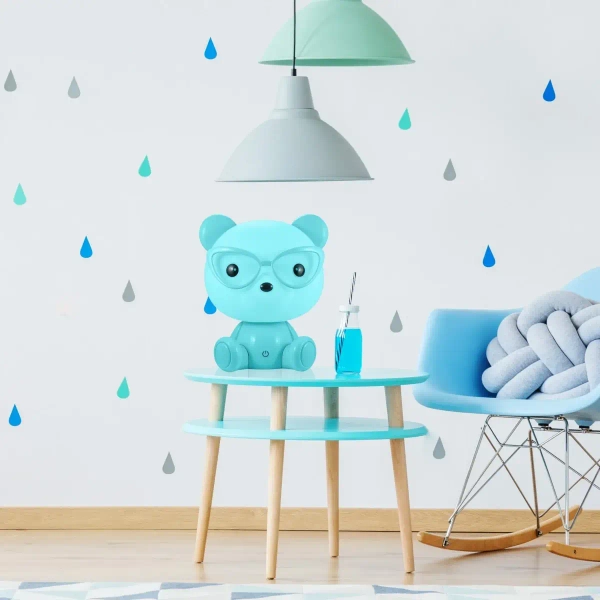 Dziecięca lampka stołowa Miś okularnik 327192 LED 2,5W USB niebieska