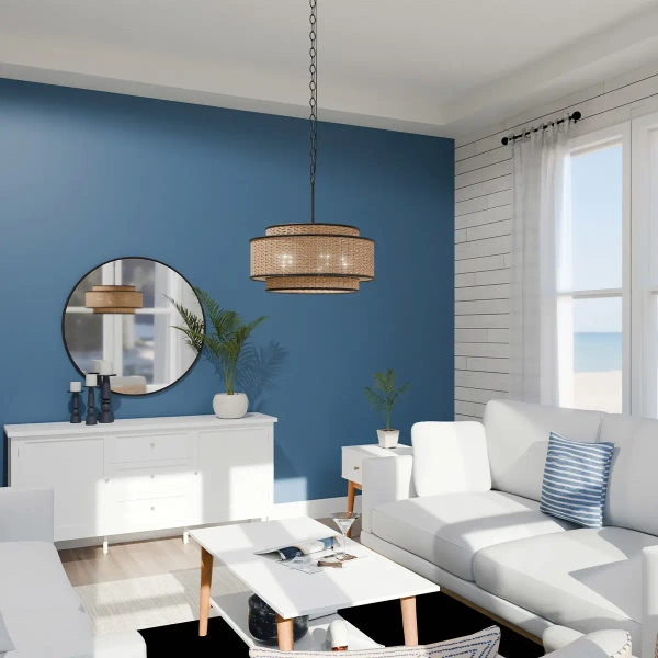 Ekologiczna lampa wisząca Teton QZ-TETON-5P-MBK naturalna lina