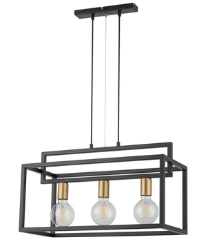 Czarna lampa wisząca Vigo industrialny zwis do sypialni