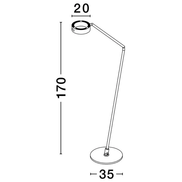 Podłogowa lampa do czytania ALMAY LE44609 LED 23W 3000K z regulacją czarny