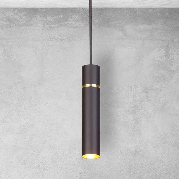 Pojedyncza lampa wisząca Lynx MZ5002 Milagro tuba zwis czarny złoty