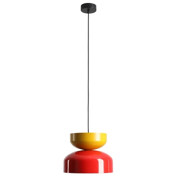 Wisząca lampa nad blat Tula 1132G19_14_C do salonu czerwona żółta