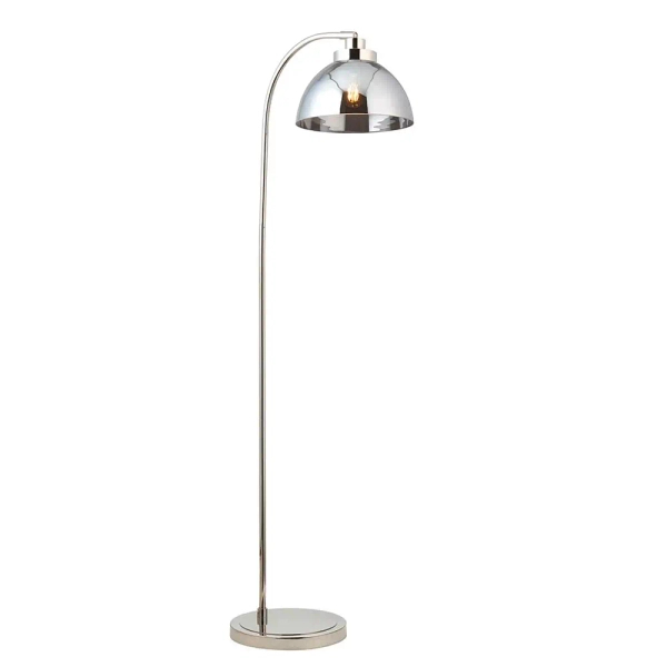 Lustrzana podłogowa lampa Caspa Task 100045 kopułowa nikiel