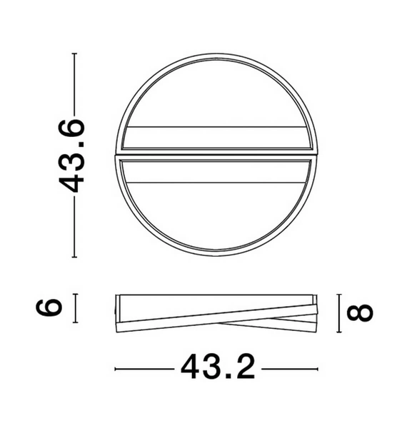 Ściemnialna lampa sufitowa Croix LED 28W 3000K czarna złota
