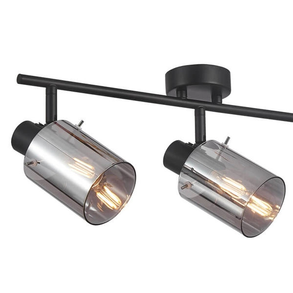Sufitowa lampa szkło Sardo SPL-5581-3-BK-SG Italux potrójna szara czarna