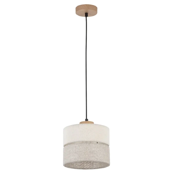 Ekologiczna lampa zwisająca Eco 5770 tuba sosna lniany beżowy