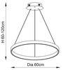Wisząca lampa pierścieniowa Gen 80572 LED 42W 3000K srebrny