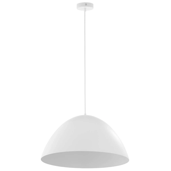 Wisząca lampa do przedpokoju Faro 6003 kopuła metalowa biała