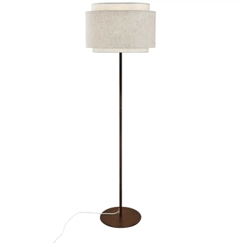Podłogowa lampa do salonu Takai 2520054018 tkanina beżowy biały