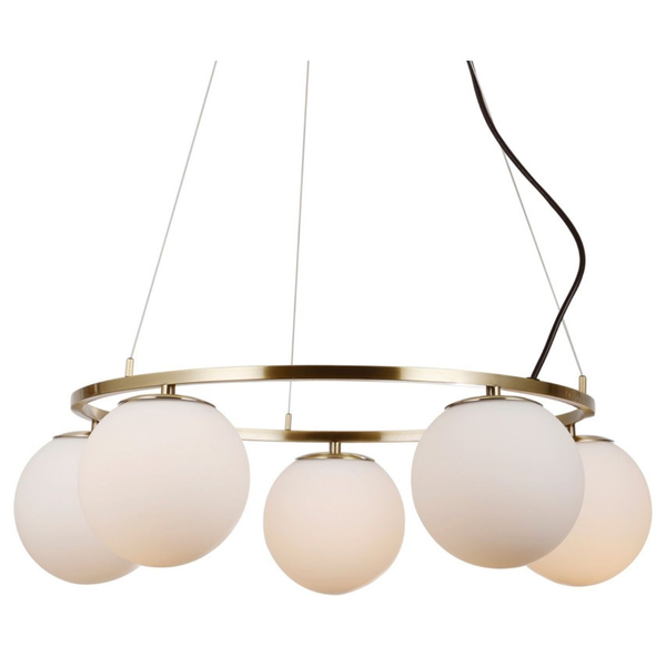 Wisząca lampa Larosa PND-33453-5-ABR Italux kule balls białe antyczny brąz