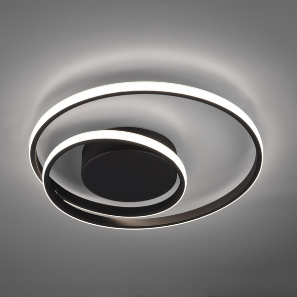 Czarna lampa sufitowa Zibal R62911132 LED 22W 3000K nad łóżko