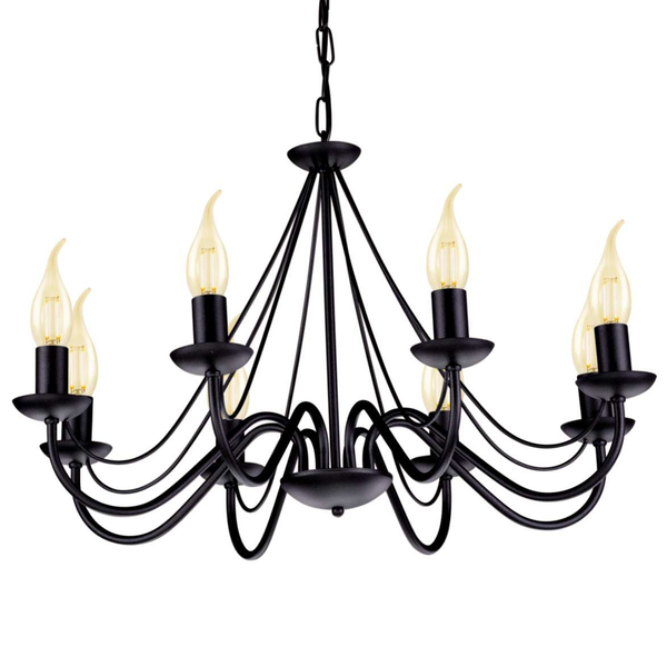 Żyrandol LAMPA wisząca Bartez K-3992 Kaja metalowa OPRAWA pałacowy ZWIS świecznikowy czarny