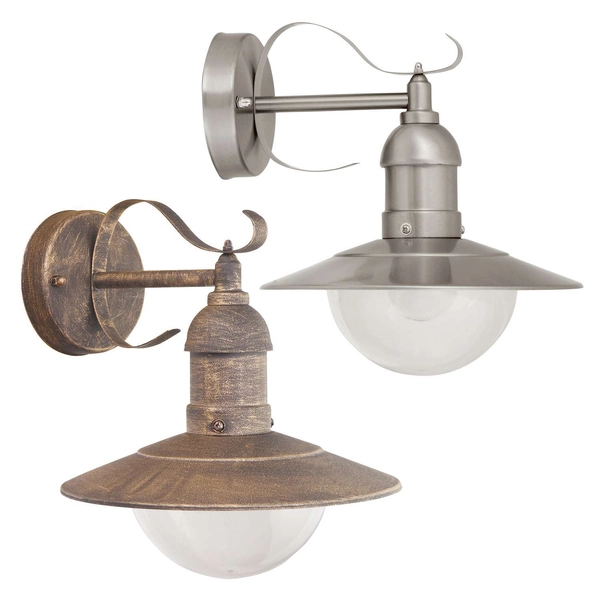 Ogrodowa LAMPA elewacyjna OSLO 8271 Rabalux zewnętrzna OPRAWA rustykalna IP44 kinkiet złoto antyczne przezroczysty