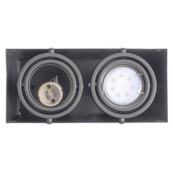 Podwójna lampa sufitowa Blocco ML843 Milagro bloczek prostokąt szary