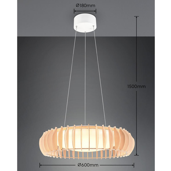 Żyrandol salonowy Monte R32171930 LED 40W 3000-6500K pilot drewno biały