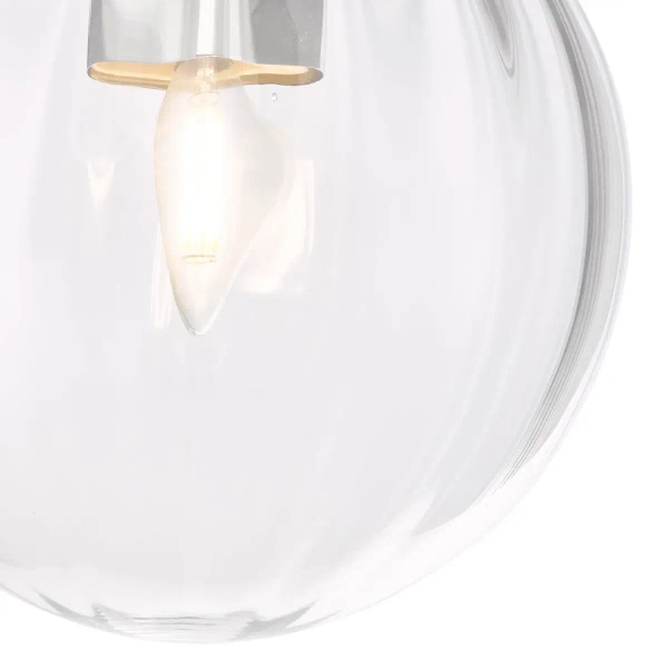 Minimalistyczny plafon Kavi KAV0150 szklany kula IP44 chrom