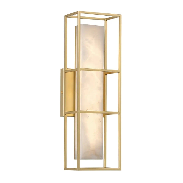Lampa ścienna QN-BLAKLEY-M-BG LED 13W 3000K IP44 prostokąt złoty