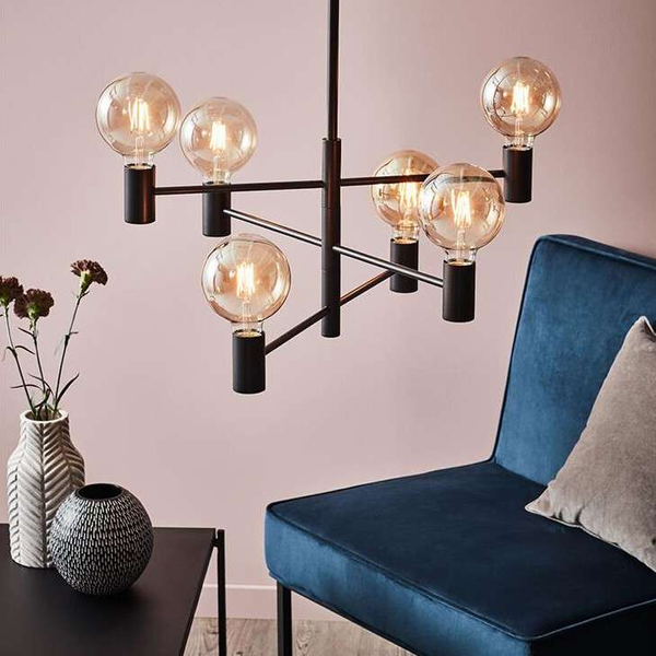 LAMPA wisząca CAPITAL 107281 Markslojd metalowa OPRAWA industrialna ZWIS pręty bulbs sticks loft czarne