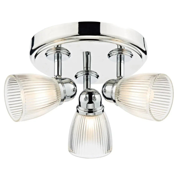 Łazienkowa sufitowa lampa Cedric CED7638 żebrowana IP44 chrom