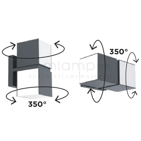 Lampa elewacyjna CUBA 5193801118 LED 23W 3000K kinkiet outdoor IP54 szary