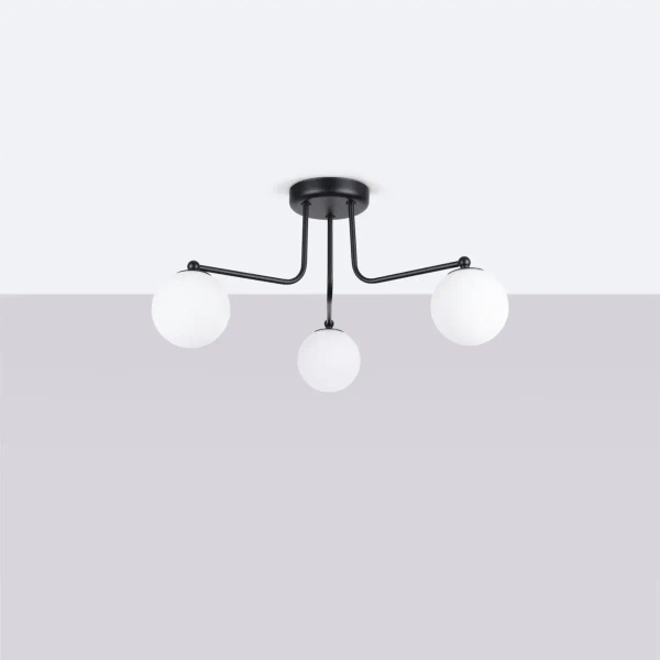 Kulista lampa sufitowa ASTRAL SL.1662 potrójna biała czarna