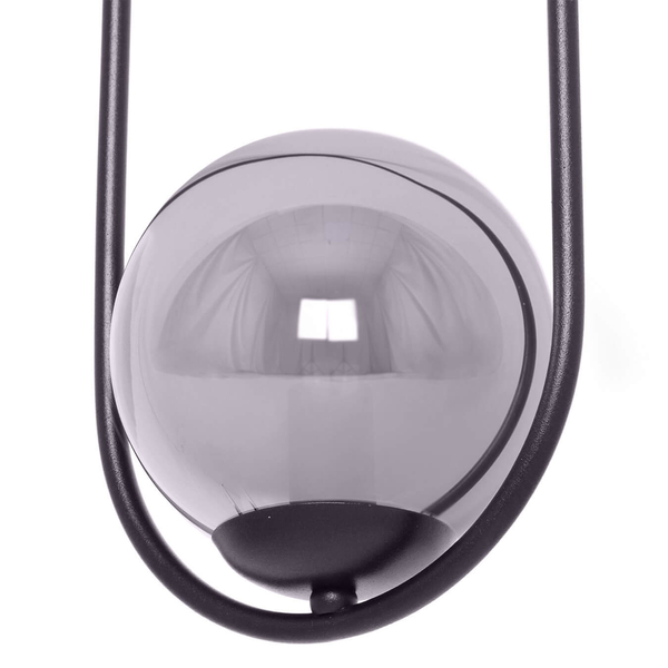 Wisząca lampa elipsa Davos K-5110 Kaja ball kula grafitowa czarna
