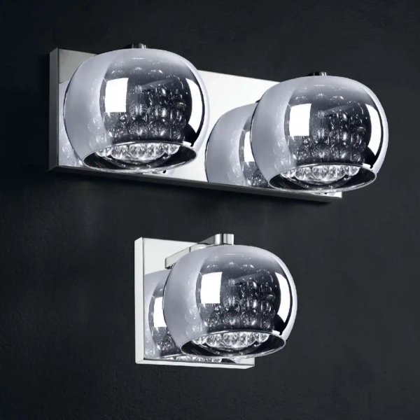 Szklany kinkiet z kryształkami CRYSTAL W0076-01A-B5FZ glamour chrom