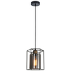Industrialna LAMPA wisząca KALULA PND-78901-1-BK+SG Italux metalowy ZWIS druciany do przedpokoju czarny