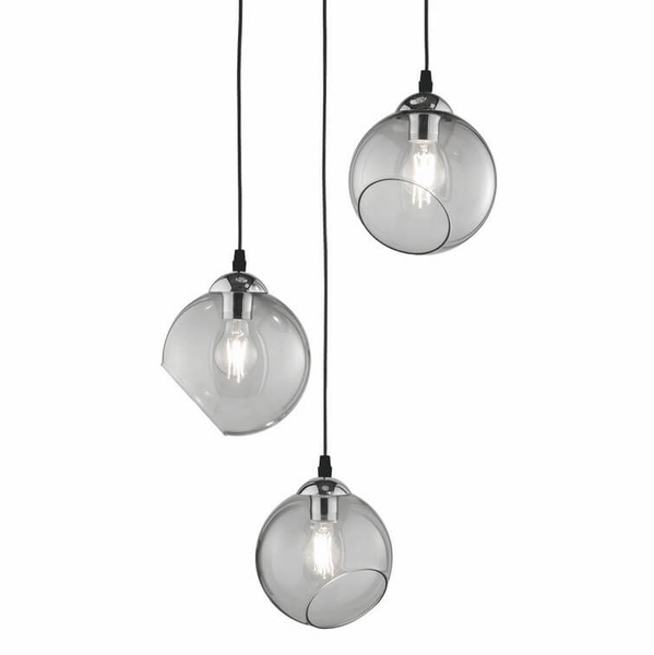 Loftowa LAMPA wisząca CLOONEY R30073054 RL Light skandynawska OPRAWA szklane kule ZWIS kaskada przydymiona chrom