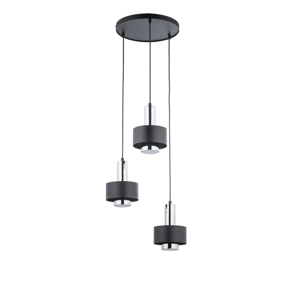 Kaskadowa lampa wisząca Rif 40717 Sigma industrialna czarna srebrna