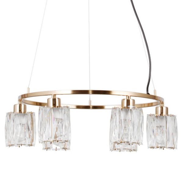 Nowoczesna lampa wisząca tuby Simona PND-40814-6-HBR złoty przezroczysty