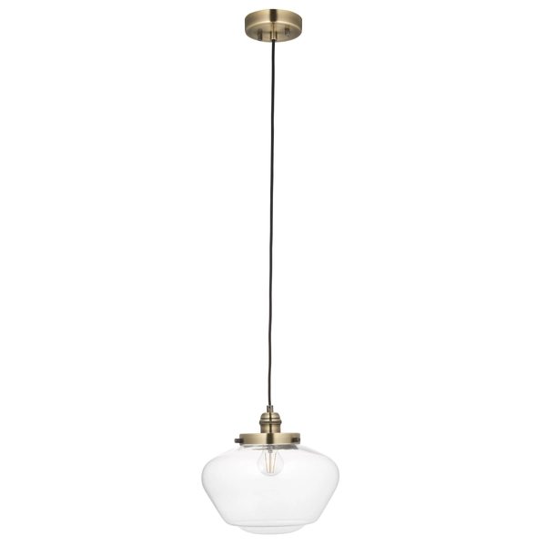Zwisowa lampa vintage L&-197691 Light& nad stół szklana mosiądz