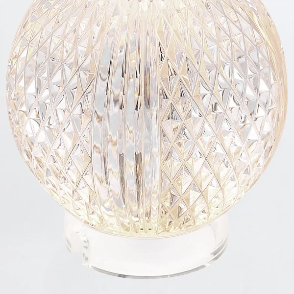 Szklana stołowa lampa Marni QN-MARNI-TL-S-NBR LED 12W 3000K kula mosiądz